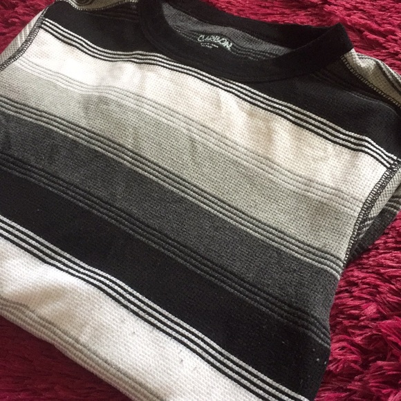 Carbon grey black white striped long-sleeve shirt - Picture 7 of 8